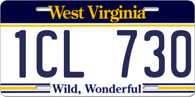 WV license plate 1CL730