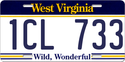 WV license plate 1CL733