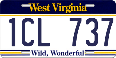 WV license plate 1CL737