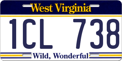 WV license plate 1CL738