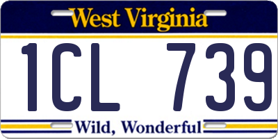 WV license plate 1CL739