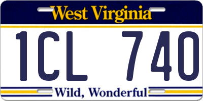WV license plate 1CL740