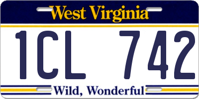 WV license plate 1CL742