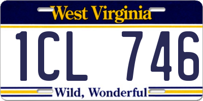 WV license plate 1CL746