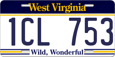 WV license plate 1CL753