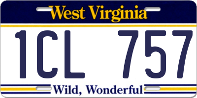 WV license plate 1CL757