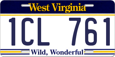 WV license plate 1CL761