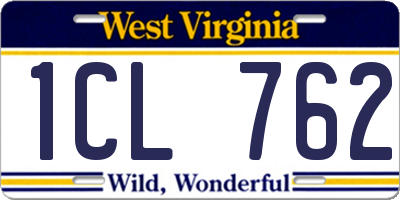 WV license plate 1CL762