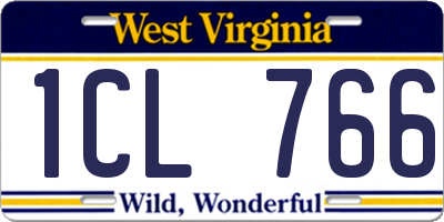 WV license plate 1CL766