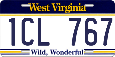 WV license plate 1CL767