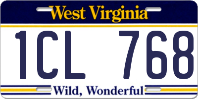 WV license plate 1CL768
