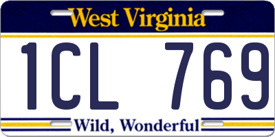 WV license plate 1CL769