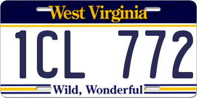 WV license plate 1CL772
