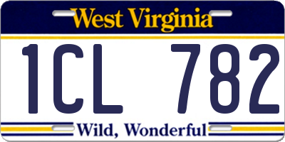WV license plate 1CL782
