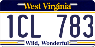 WV license plate 1CL783
