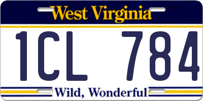 WV license plate 1CL784