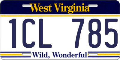 WV license plate 1CL785