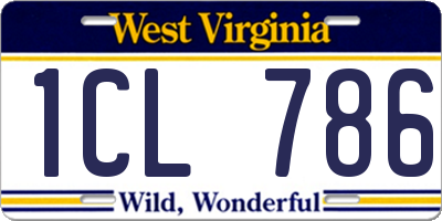WV license plate 1CL786