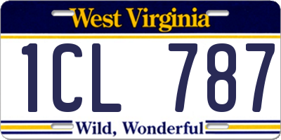 WV license plate 1CL787