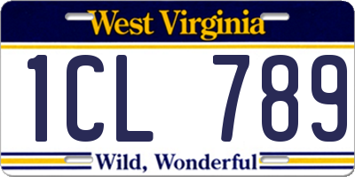 WV license plate 1CL789