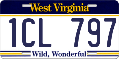 WV license plate 1CL797