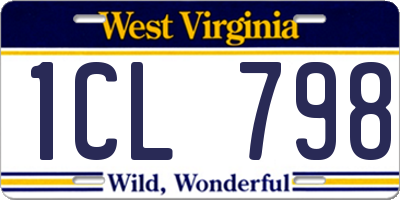 WV license plate 1CL798