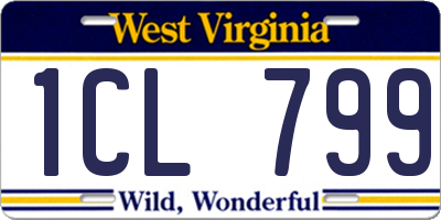 WV license plate 1CL799
