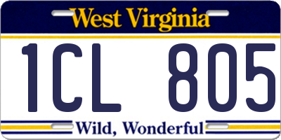 WV license plate 1CL805