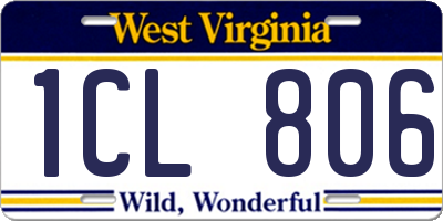 WV license plate 1CL806