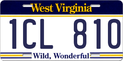 WV license plate 1CL810