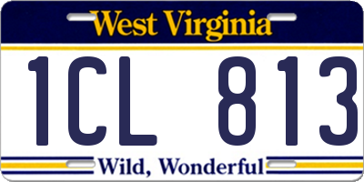 WV license plate 1CL813