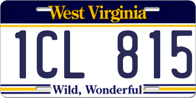 WV license plate 1CL815