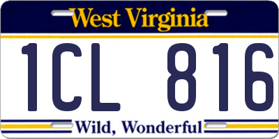 WV license plate 1CL816