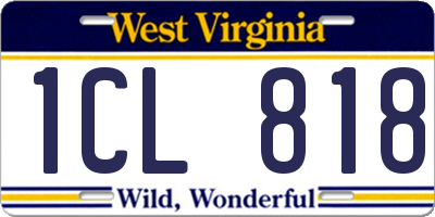 WV license plate 1CL818