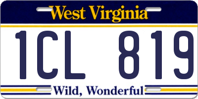 WV license plate 1CL819