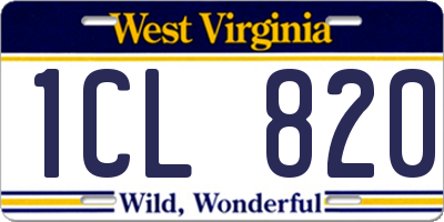 WV license plate 1CL820