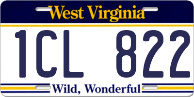 WV license plate 1CL822