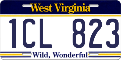 WV license plate 1CL823