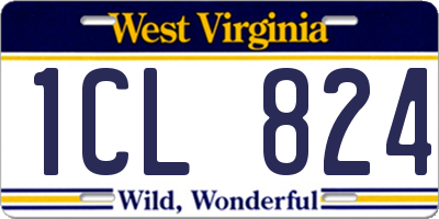 WV license plate 1CL824