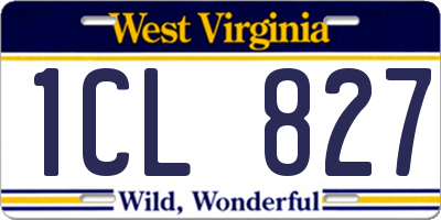 WV license plate 1CL827