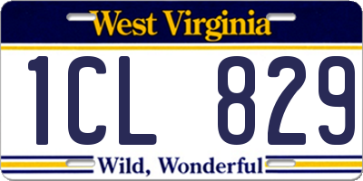 WV license plate 1CL829
