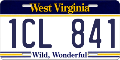 WV license plate 1CL841