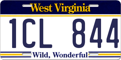 WV license plate 1CL844