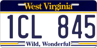 WV license plate 1CL845