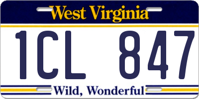WV license plate 1CL847