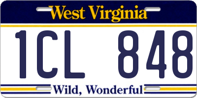 WV license plate 1CL848