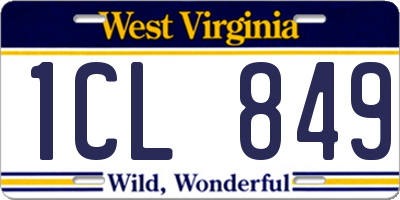 WV license plate 1CL849