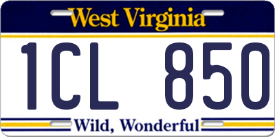 WV license plate 1CL850