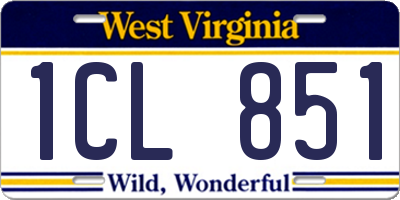 WV license plate 1CL851