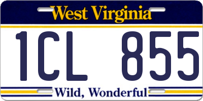 WV license plate 1CL855